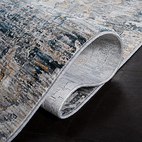 Vintage Grey & Gold Area Rug - 9' x 12