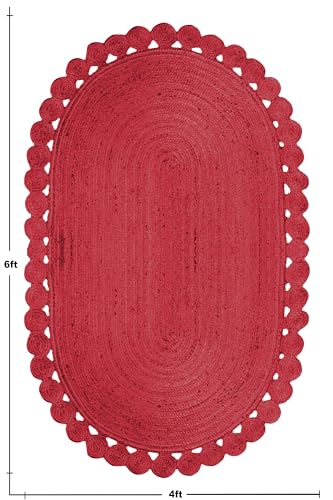 CASAVANI Oval 12x18 Braided Jute Area Rug
