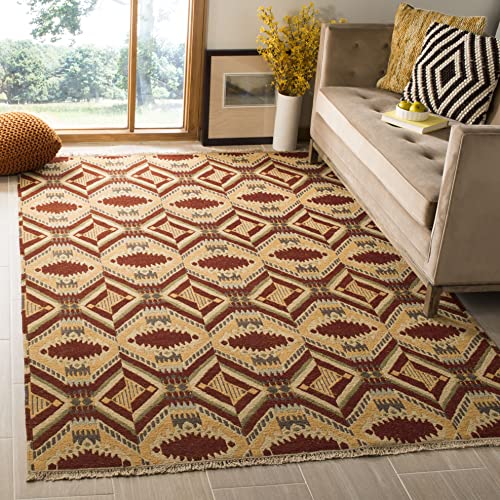 Bengal Diamond Paprika Hand-Knotted Area Rug 8' x 10
