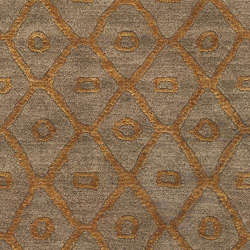 Luxurious Gold Hand-Knotted Tibetan Area Rug