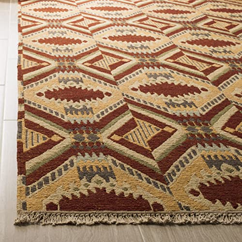 Bengal Diamond Paprika Hand-Knotted Area Rug 8' x 10