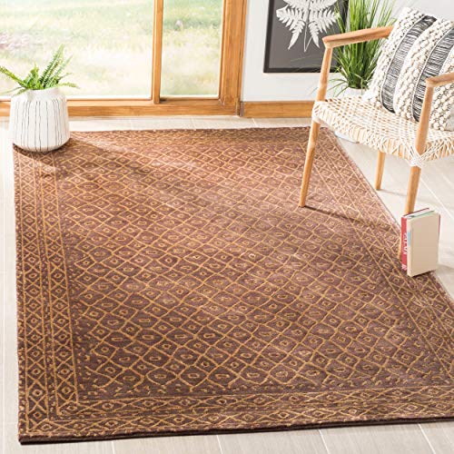 Luxurious Gold Hand-Knotted Tibetan Area Rug