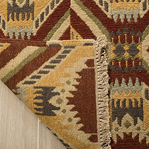 Bengal Diamond Paprika Hand-Knotted Area Rug 8' x 10