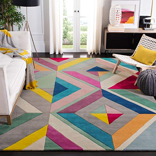 Mid-Century Modern Grey/New Zealand Wool Area Rug