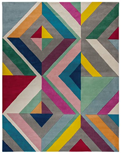 Mid-Century Modern Grey/New Zealand Wool Area Rug