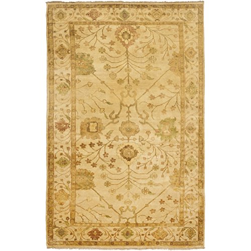 Elegant Hand-Knotted Ivory Area Rug, 9' x 12