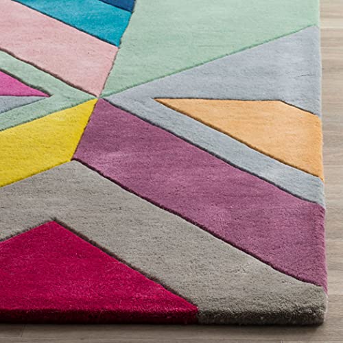 Mid-Century Modern Grey/New Zealand Wool Area Rug