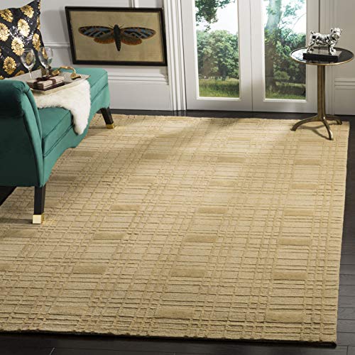Hand-Knotted Gold Wool Area Rug 6' x 9