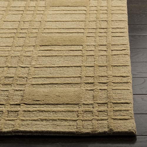 Hand-Knotted Gold Wool Area Rug 6' x 9