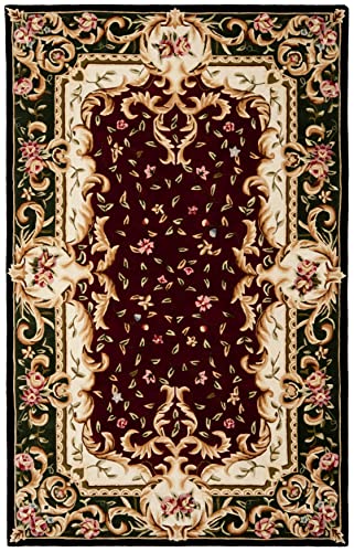 Naples Handmade Floral Area Rug - Red & Green