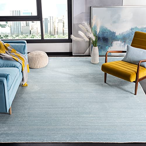 Modern Distressed Turquoise/Grey Area Rug 10' x 14