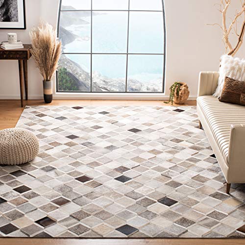 Handmade Mid-Century Modern Leather Area Rug 9'x12
