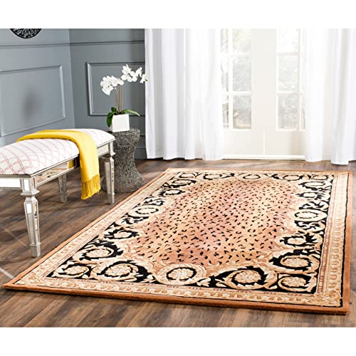 Handmade Black & Gold Area Rug, 8' x 11