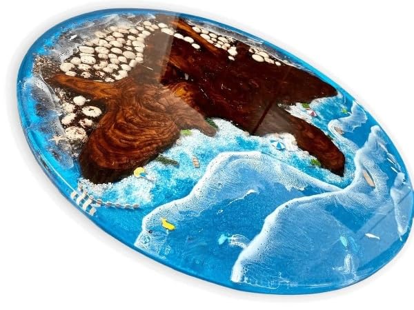 Coastal Epoxy Round Coffee Table for All Spaces