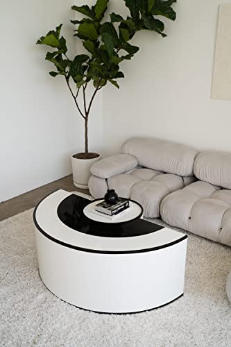 Mid Century Half Circle Post Modern Coffee Table