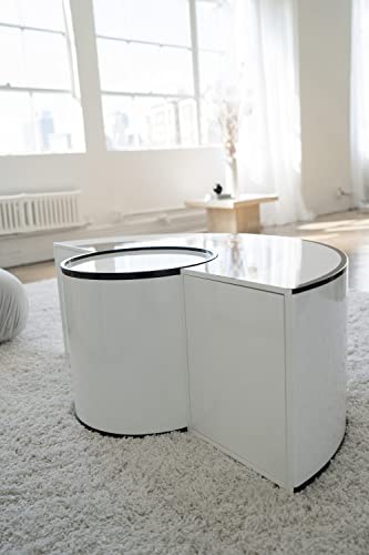 Mid Century Half Circle Post Modern Coffee Table