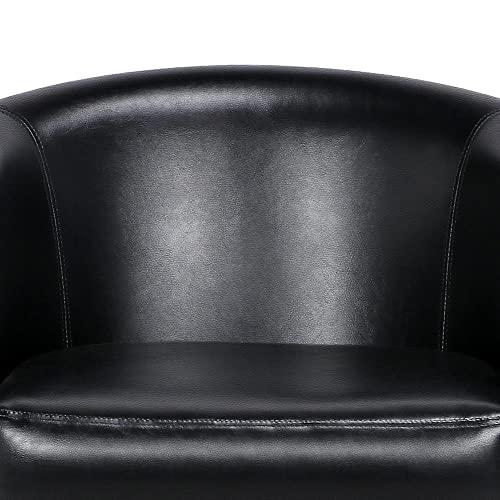 Set of 2 Faux Leather Barrel Club Chairs