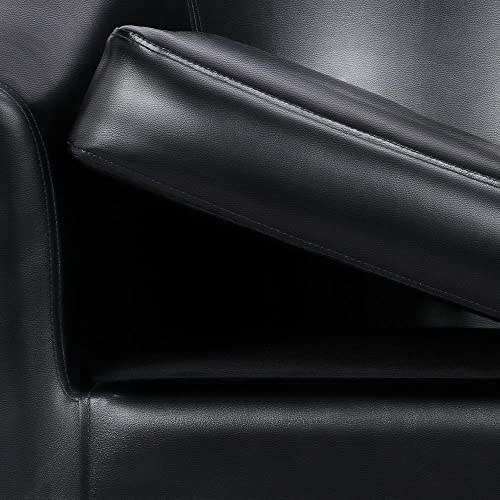 Set of 2 Faux Leather Barrel Club Chairs
