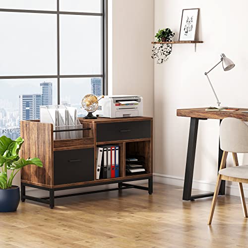 Rustic Brown 39 inch File Cabinet with Drawers