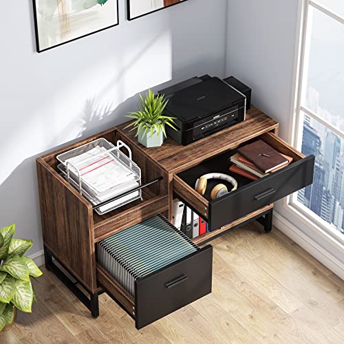 Rustic Brown 39 inch File Cabinet with Drawers