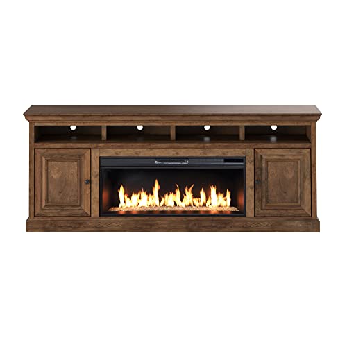 Laguna Traditional Fireplace TV Stand in Bourbon Finish