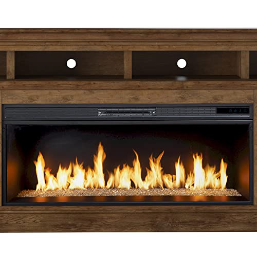 Laguna Traditional Fireplace TV Stand in Bourbon Finish
