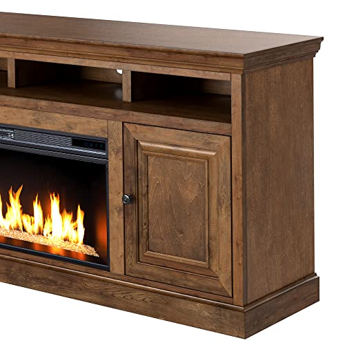 Laguna Traditional Fireplace TV Stand in Bourbon Finish