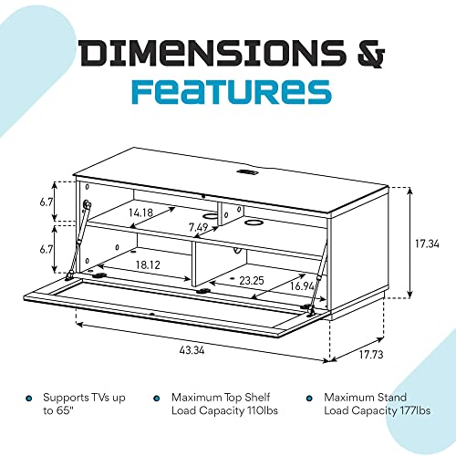 Elegant White Wood & Glass TV Stand for Living Room