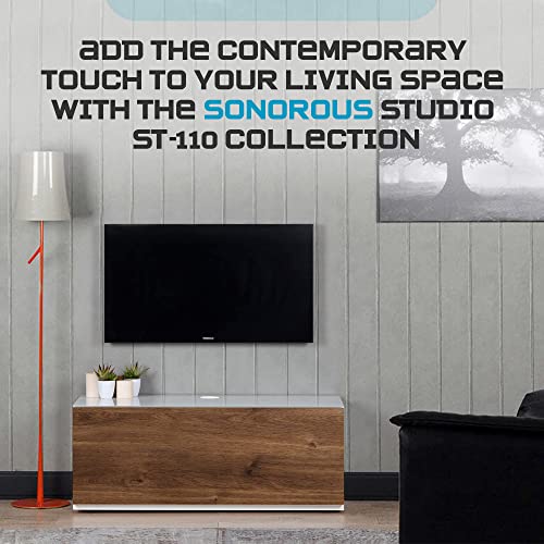 Elegant White Wood & Glass TV Stand for Living Room