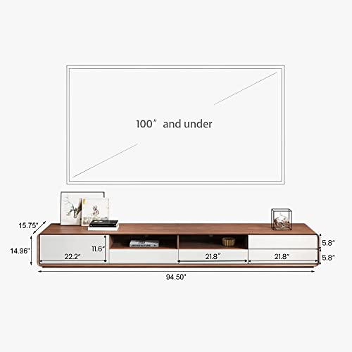 Modern White Wood TV Stand with Open Storage