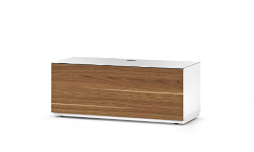 Elegant White Wood & Glass TV Stand for Living Room