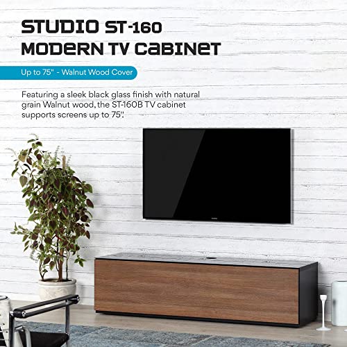 Elegant Walnut TV Stand with Hidden Wheels