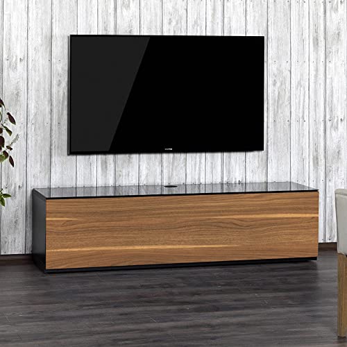 Elegant Walnut TV Stand with Hidden Wheels