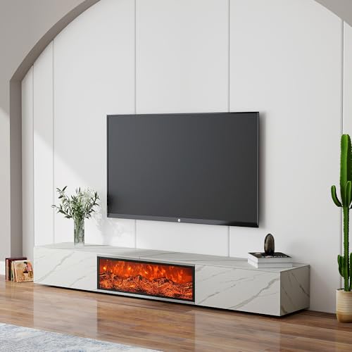 Modern 94.5" Fireplace TV Stand with Drawers