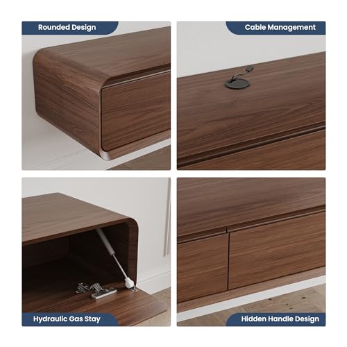 Minimalist Wall-Mounted TV Stand with Drawers