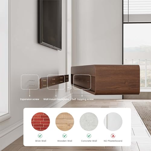 Minimalist Wall-Mounted TV Stand with Drawers