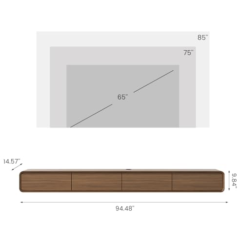 Minimalist Wall-Mounted TV Stand with Drawers