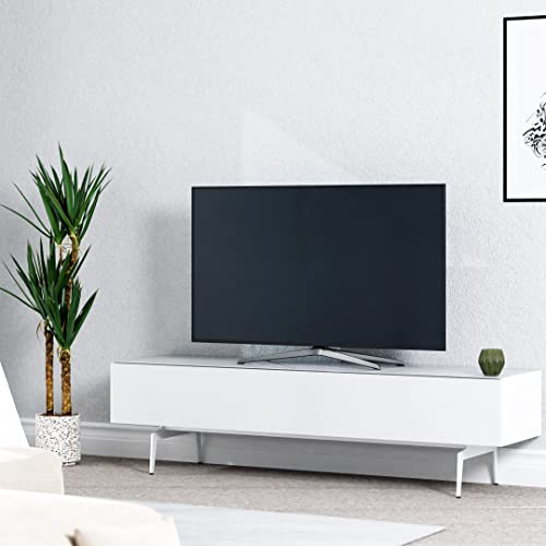 Modern Wood & Glass TV Stand for Living Room