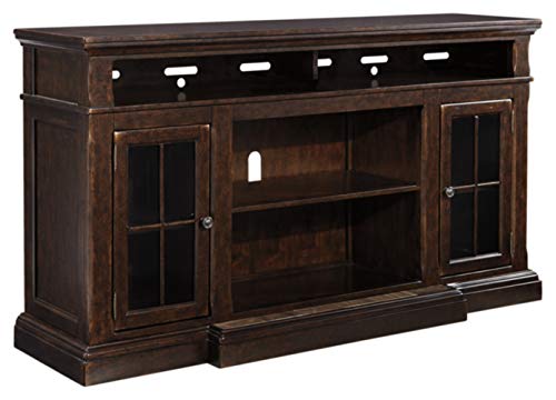 Traditional Dark Brown TV Stand with Fireplace Option