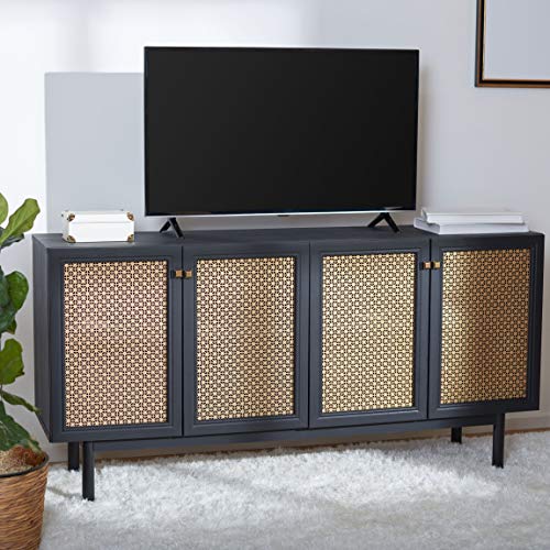 Piran Black and Gold 4-Door TV Stand