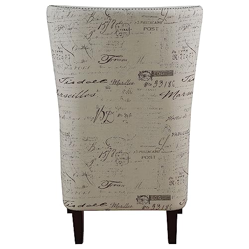 Cream Curved Arm High Back Accent Chair
