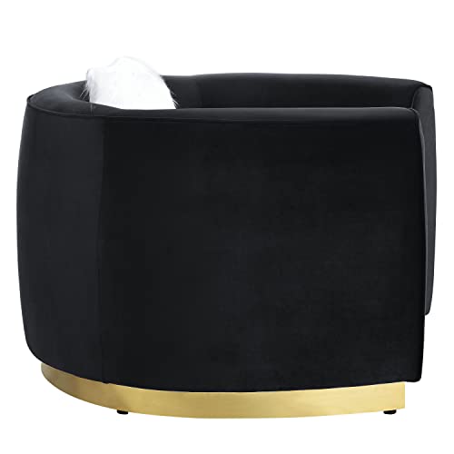 Black Velvet Acme Achelle Chair with Pillow