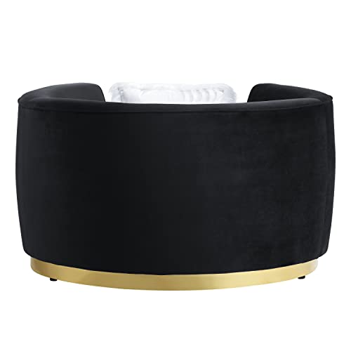 Black Velvet Acme Achelle Chair with Pillow
