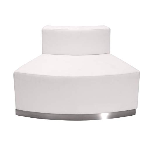 White LeatherSoft Convex Chair with Stainless Steel Base