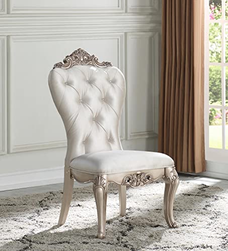 Cream & Golden Ivory Tufted Side Chairs - Set of 2