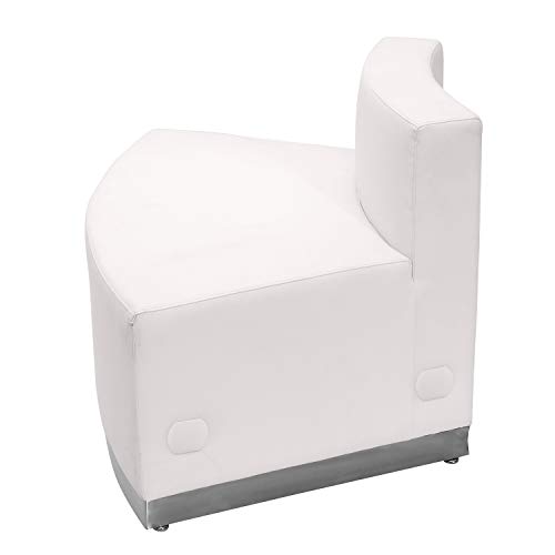 White LeatherSoft Convex Chair with Stainless Steel Base