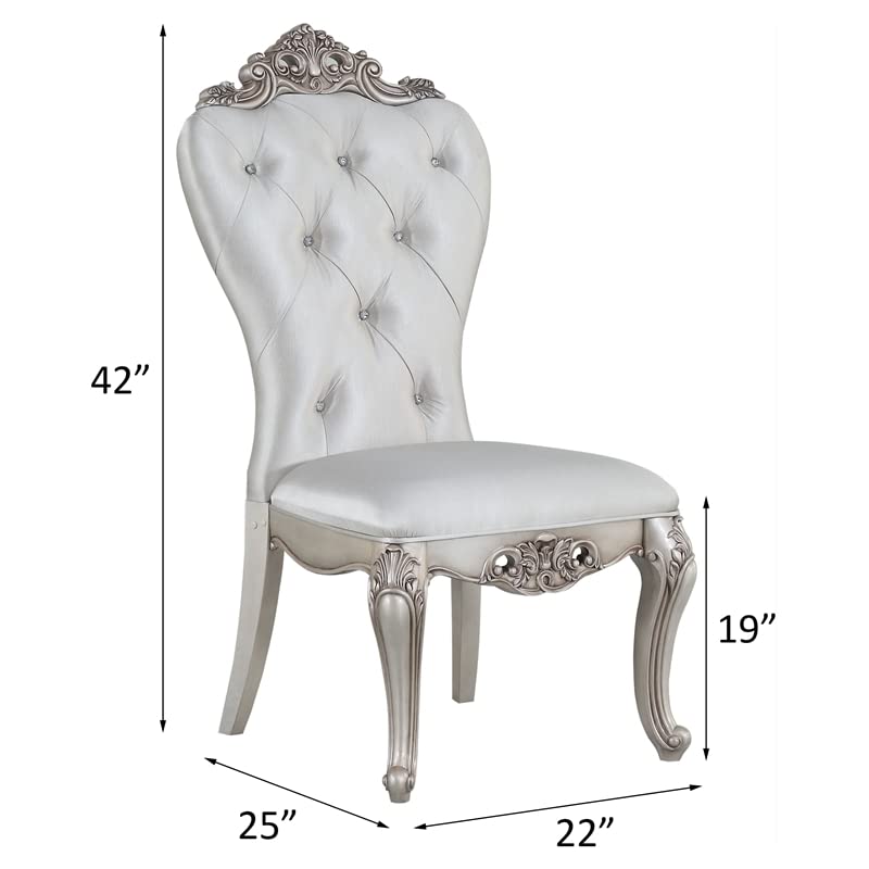 Cream & Golden Ivory Tufted Side Chairs - Set of 2