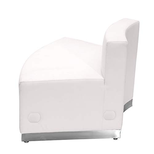 White LeatherSoft Convex Chair with Stainless Steel Base