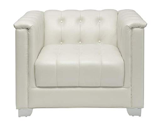 Chaviano 33" Pearl Leatherette Tufted Chair