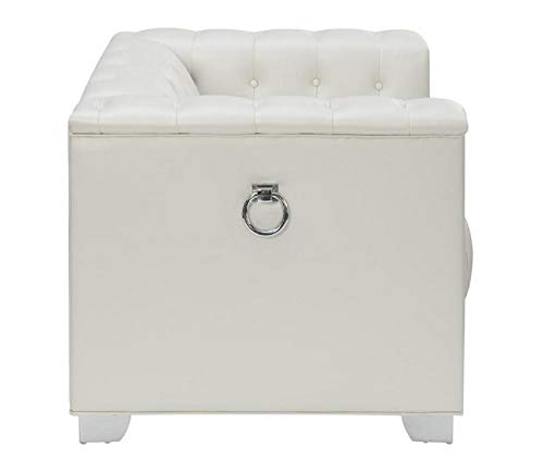 Chaviano 33" Pearl Leatherette Tufted Chair